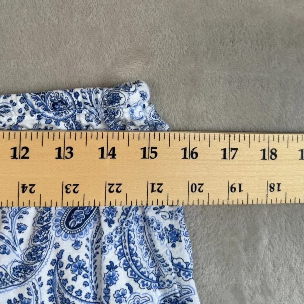 Ralph Lauren Pajama SET Womens Medium Blue Paisley Top Shorts Lounge Preppy